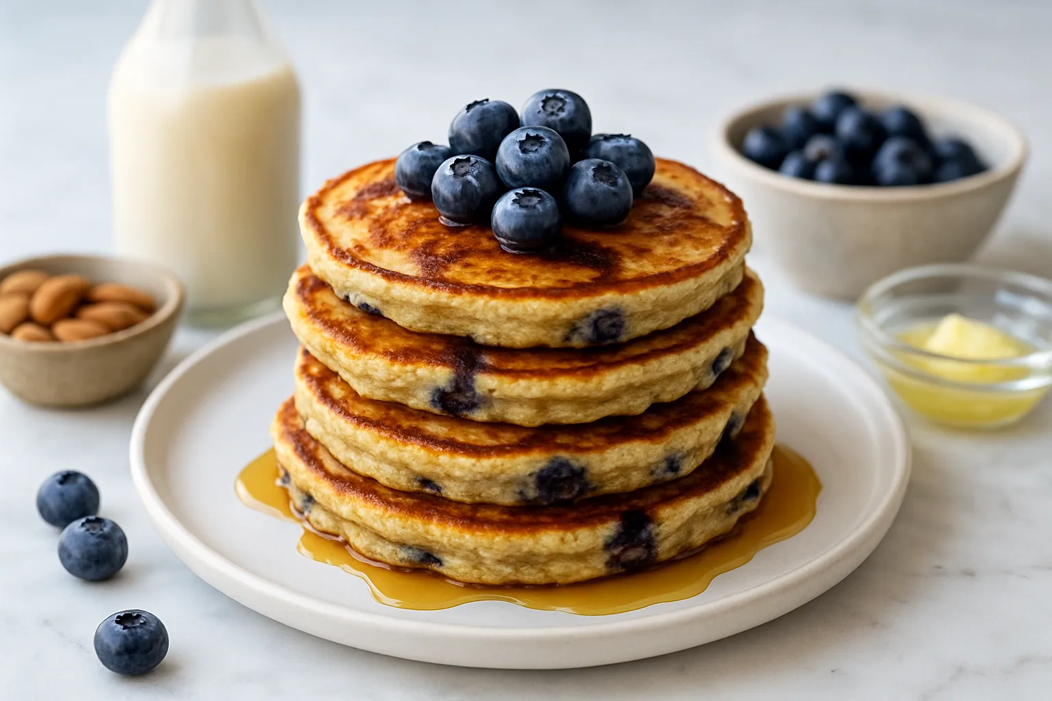 Keto Blueberry Almond Pancakes (No Sugar)