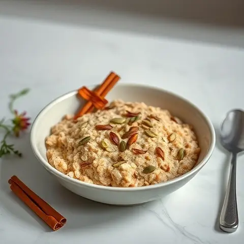 Nutritious Oat Bran with Cinnamon and Pumpkin Seeds