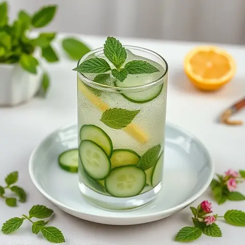 Cucumber-Mint Cooler with Lemon Zest