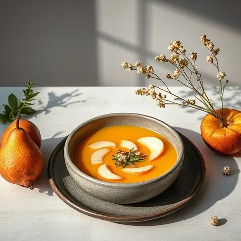Warm Apple-Pear Soup with Cardamom