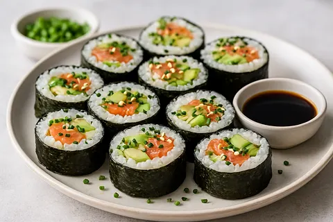Smoked Salmon and Cucumber Nori Rolls