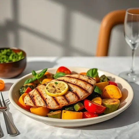 Lemon-Basil Grilled Chicken with Ratatouille