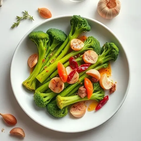 Bone Broth Broccolini with Chili and Garlic