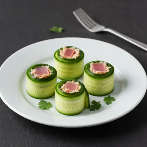 Wasabi-Lime Cucumber Roll-Ups with Tuna