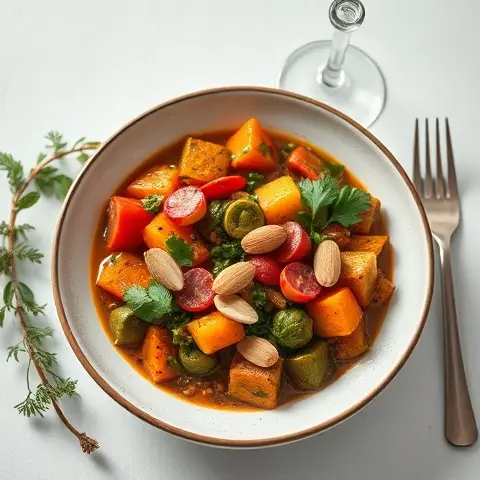 Moroccan-Spiced Vegetable Stew with Almonds