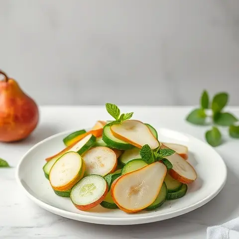 Cucumber, Pear, and Fresh Mint Salad