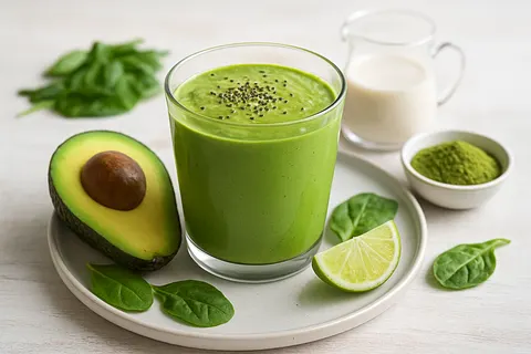 Avocado Matcha Smoothie (No Sweetener)