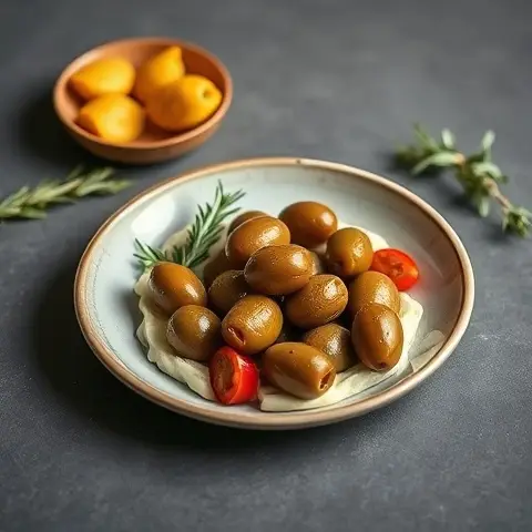Garlic-Rosemary Marinated Olives