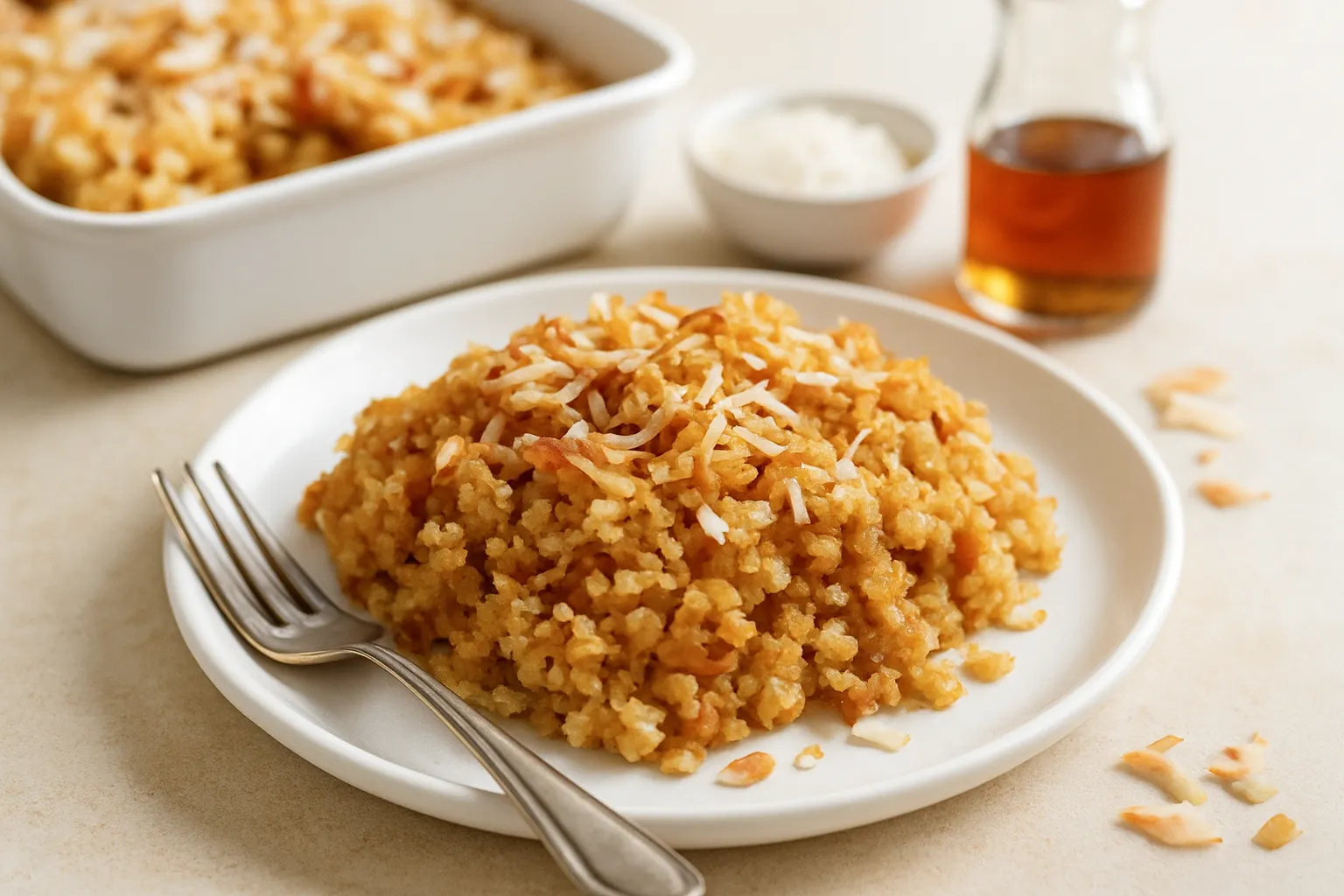Warm Coconut & Millet Breakfast Bake