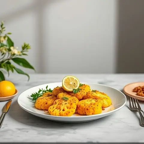 Turmeric-Roasted Cauliflower Steaks with Lemon