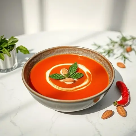 Roasted Red Pepper & Almond Soup