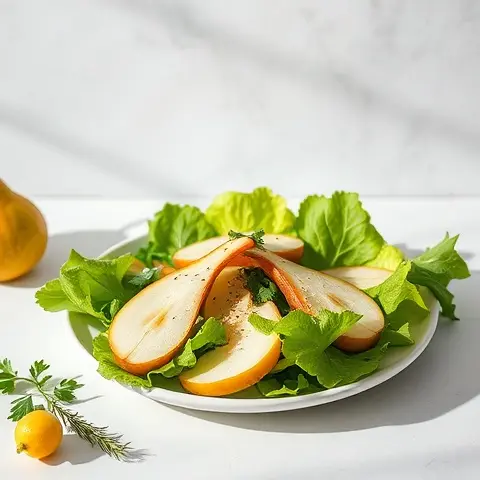 Refreshing Pear, Parsley, and Lettuce Salad