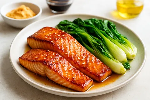 Miso-Glazed Salmon & Baby Bok Choy