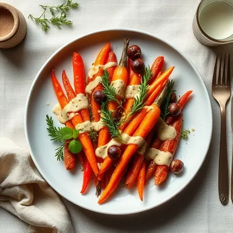 Oven-Roasted Carrots with Creamy Tahini Drizzle