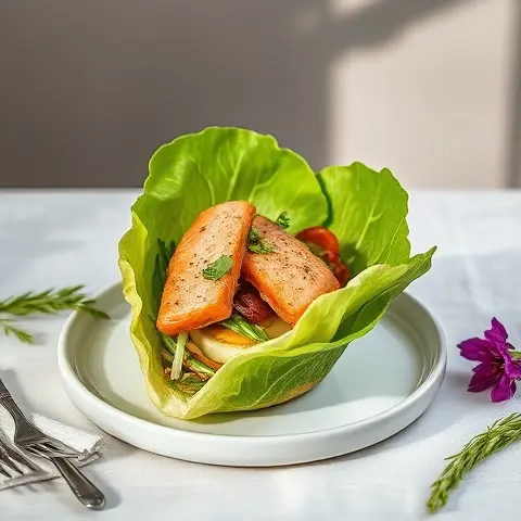 Smoked Trout Lettuce Cup Salad with Lemon-Herb Dressing