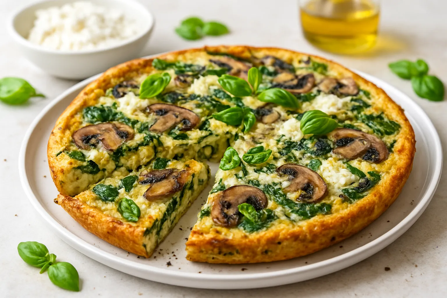 Mushroom-Spinach Ricotta Frittata