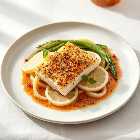 Mace & Coriander Crusted Sea Bass with Braised Fennel