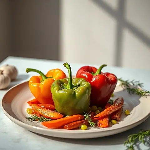 Roasted Bell Peppers with Garlic