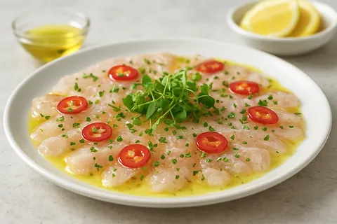 Japanese Sea Bream Carpaccio with Yuzu and Chili