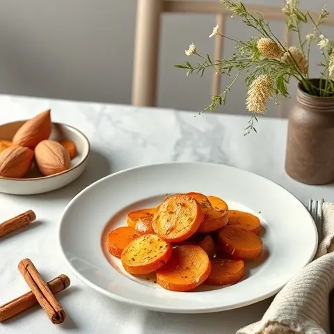 Steamed Sweet Potato Slices with Cinnamon