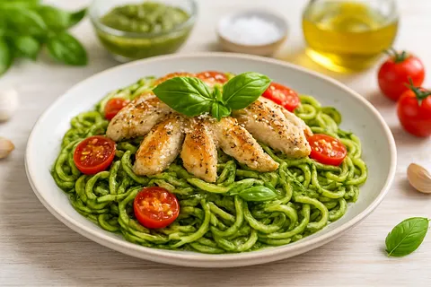 Zucchini Noodle Chicken Pesto