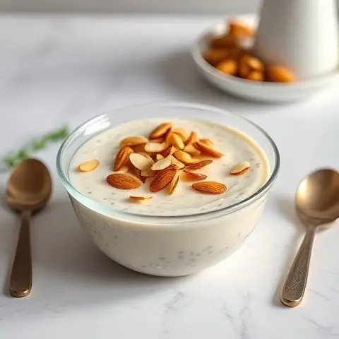 Vanilla-Chia Seed Pudding with Toasted Almonds