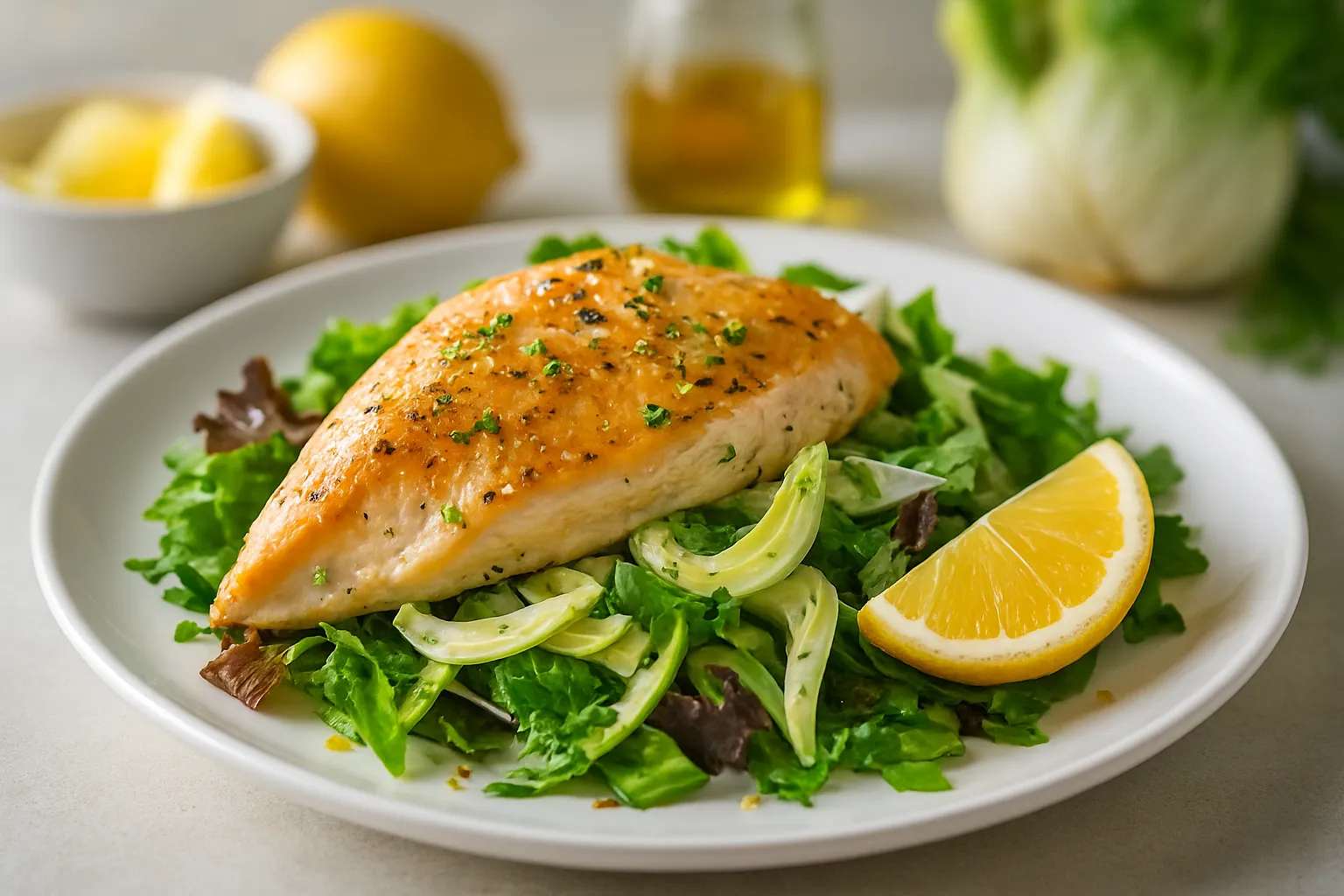Roasted Lemon Chicken & Fennel Salad