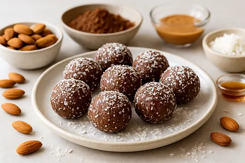 Almond-Cacao Protein Bites (No Sugar)