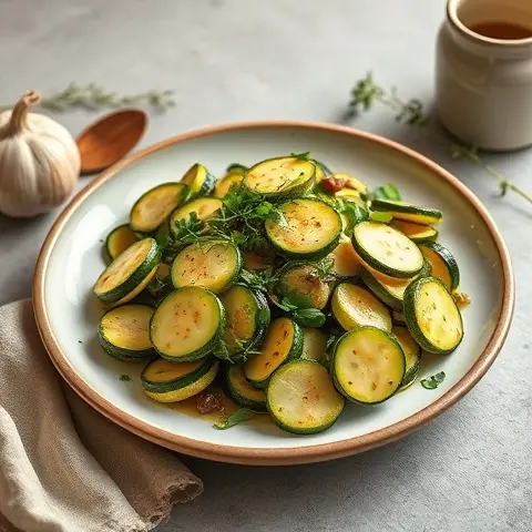 Bone Broth Simmered Zucchini with Garlic