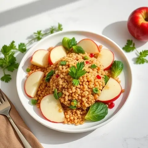 Nutritious Millet and Apple Salad with Fresh Parsley