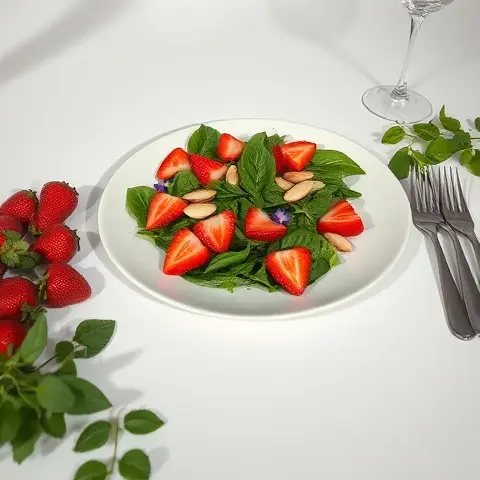 Nourishing Spinach, Strawberry & Almond Salad