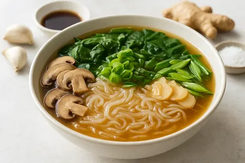 Collagen-Rich Bone Broth Ramen with Shirataki Noodles