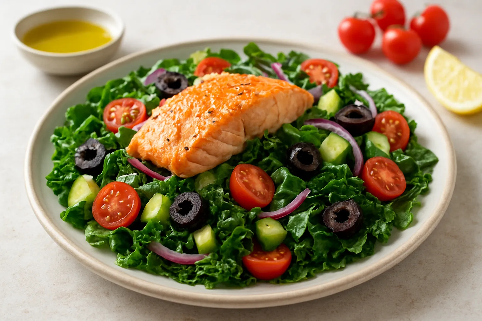 Mediterranean Salmon & Olive Salad