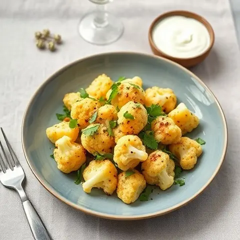 Heart-Healthy Methi Gobi (Cauliflower with Fenugreek) with Yogurt-Cucumber Dip