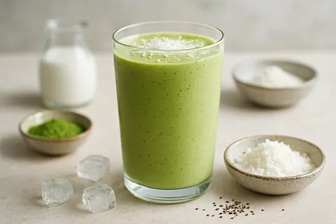 Coconut-Matcha Collagen Shake (No Sugar)