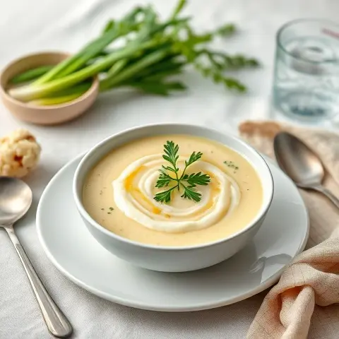 Nutritious Steamed Cauliflower & Leek Light Purée