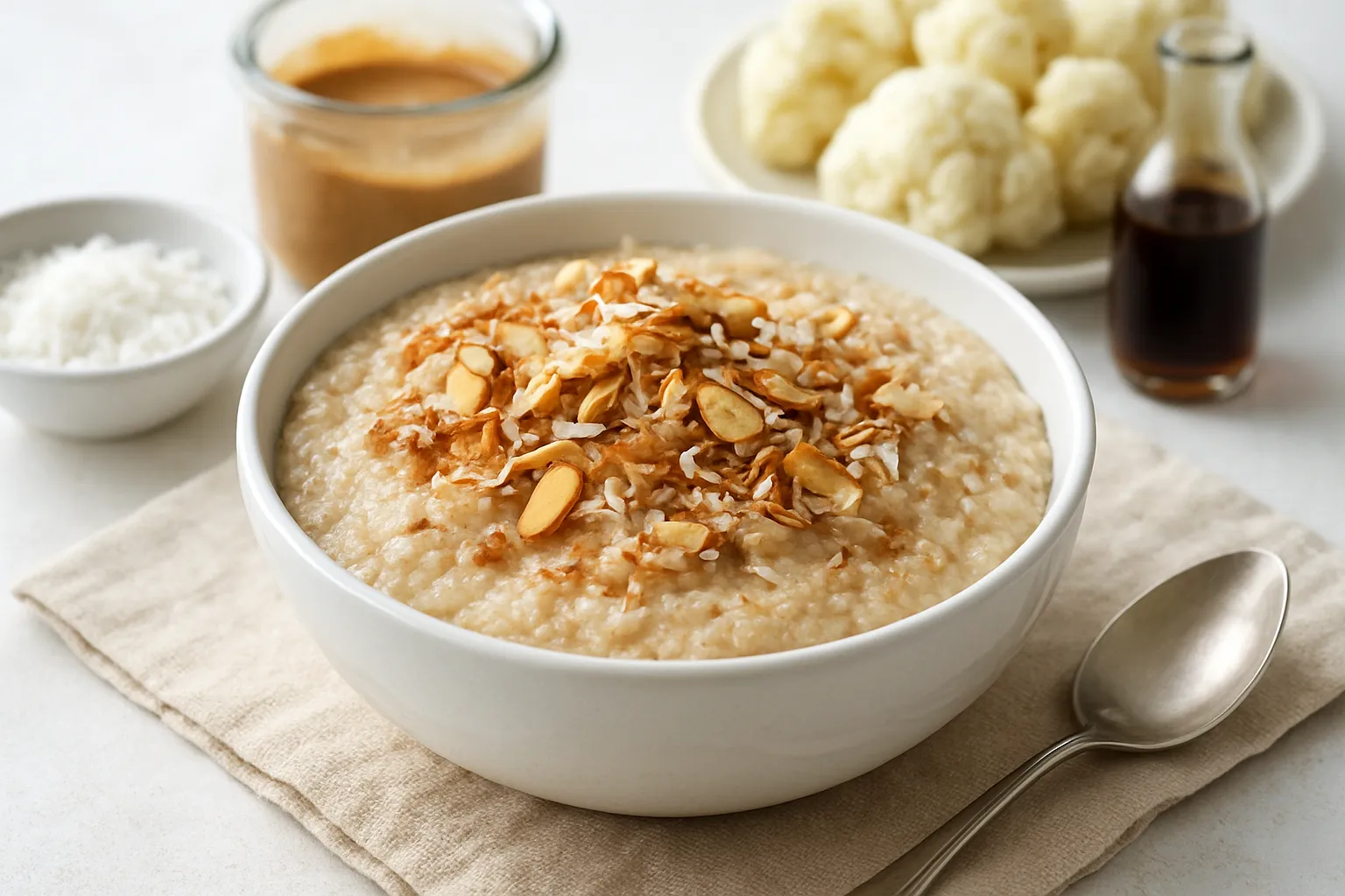 Coconut-Almond Cauliflower Pudding