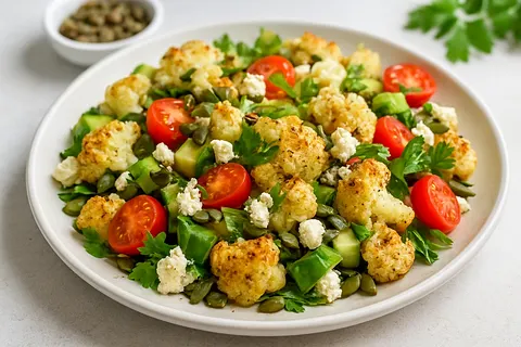 Roasted Cauliflower, Pumpkin Seed & Feta Salad