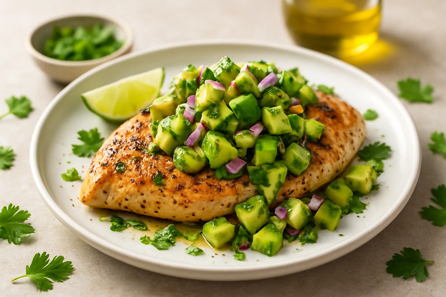 Cilantro-Lime Chicken with Avocado Salsa