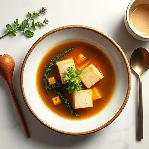 Miso-Infused Silken Tofu & Seaweed Broth