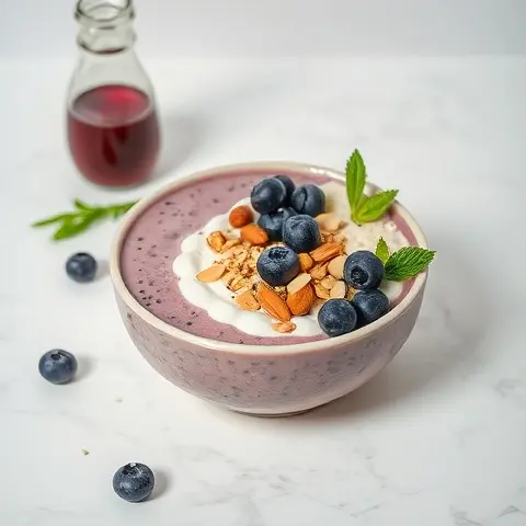 Blueberry-Almond Smoothie Bowl with Coconut Milk
