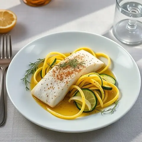 Lemon-Herb Sea Bream with Zucchini Ribbons