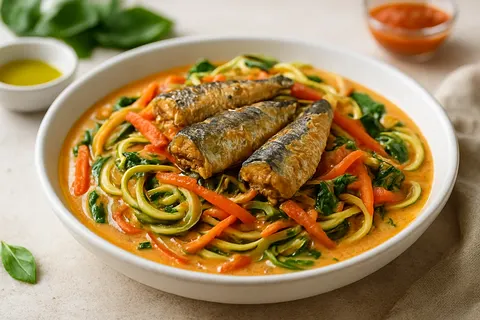 Sardine Thai Curry with Zoodle Noodles
