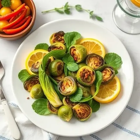 Charred Brussels Sprouts Leaves with Lemon and Chili Flakes