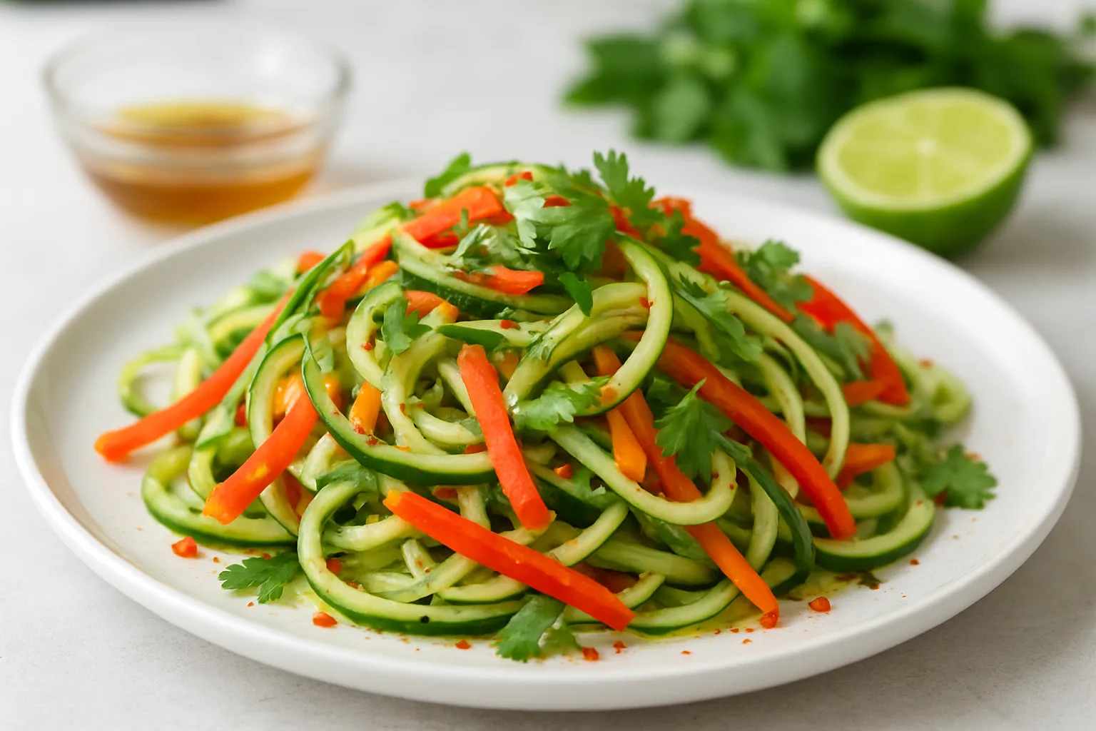 Spicy Peanut-Free Cucumber Noodles