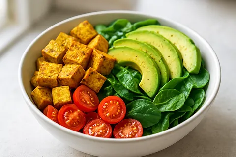 Curried Tofu & Avocado Lunch Bowl