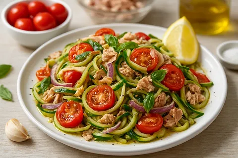 Mediterranean Tuna Zoodle Pasta