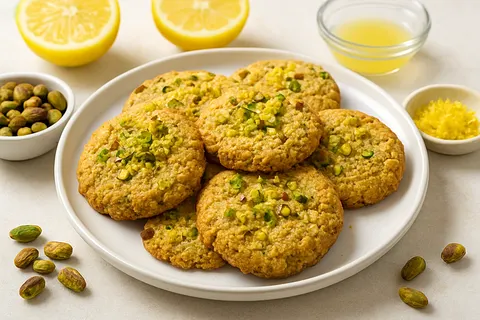 Lemon-Pistachio Keto Cookies (No Sugar)