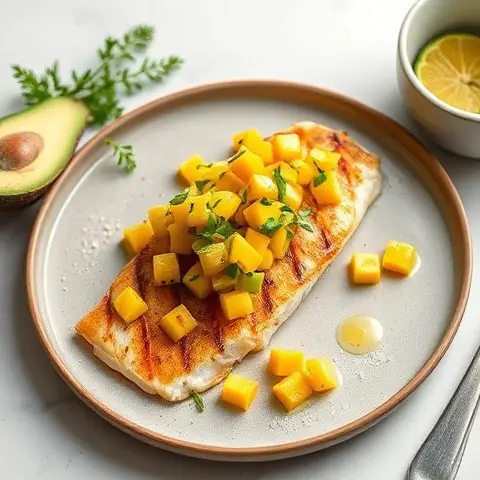 Cilantro-Lime Baked Tilapia with Mango-Avocado Salsa