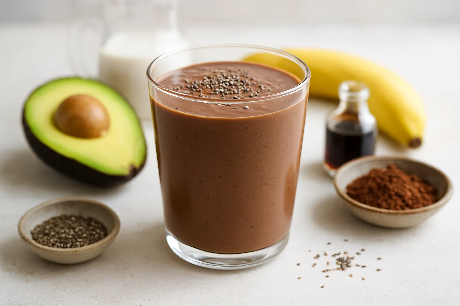 Creamy Avocado Cocoa Smoothie